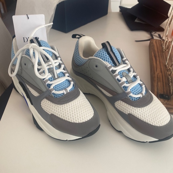 Dior b22 White and Blue Technical Mesh and Gray Calfskin - Picture 7 of 7